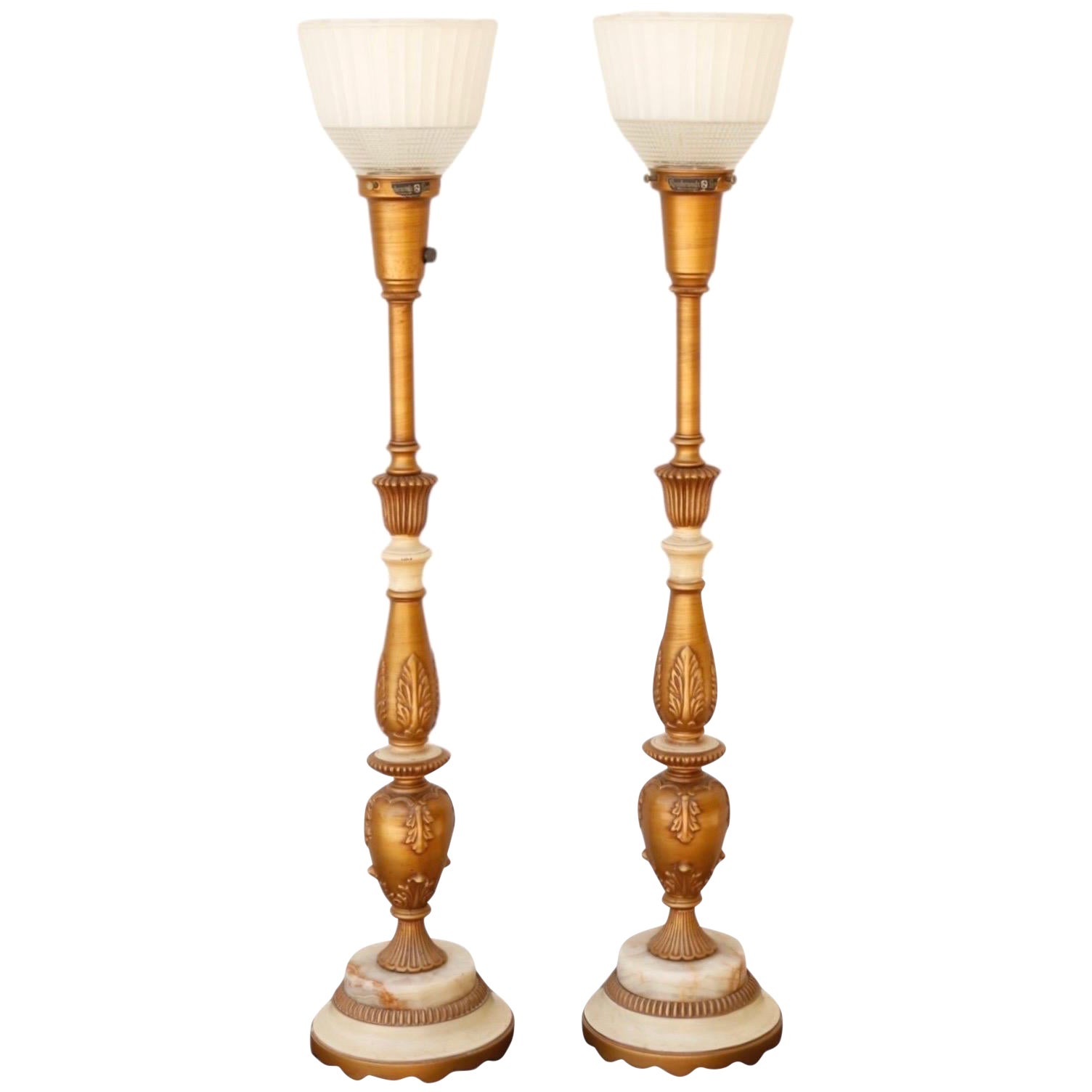 Rembrandt Torchiere Table Lamps - a Pair For Sale