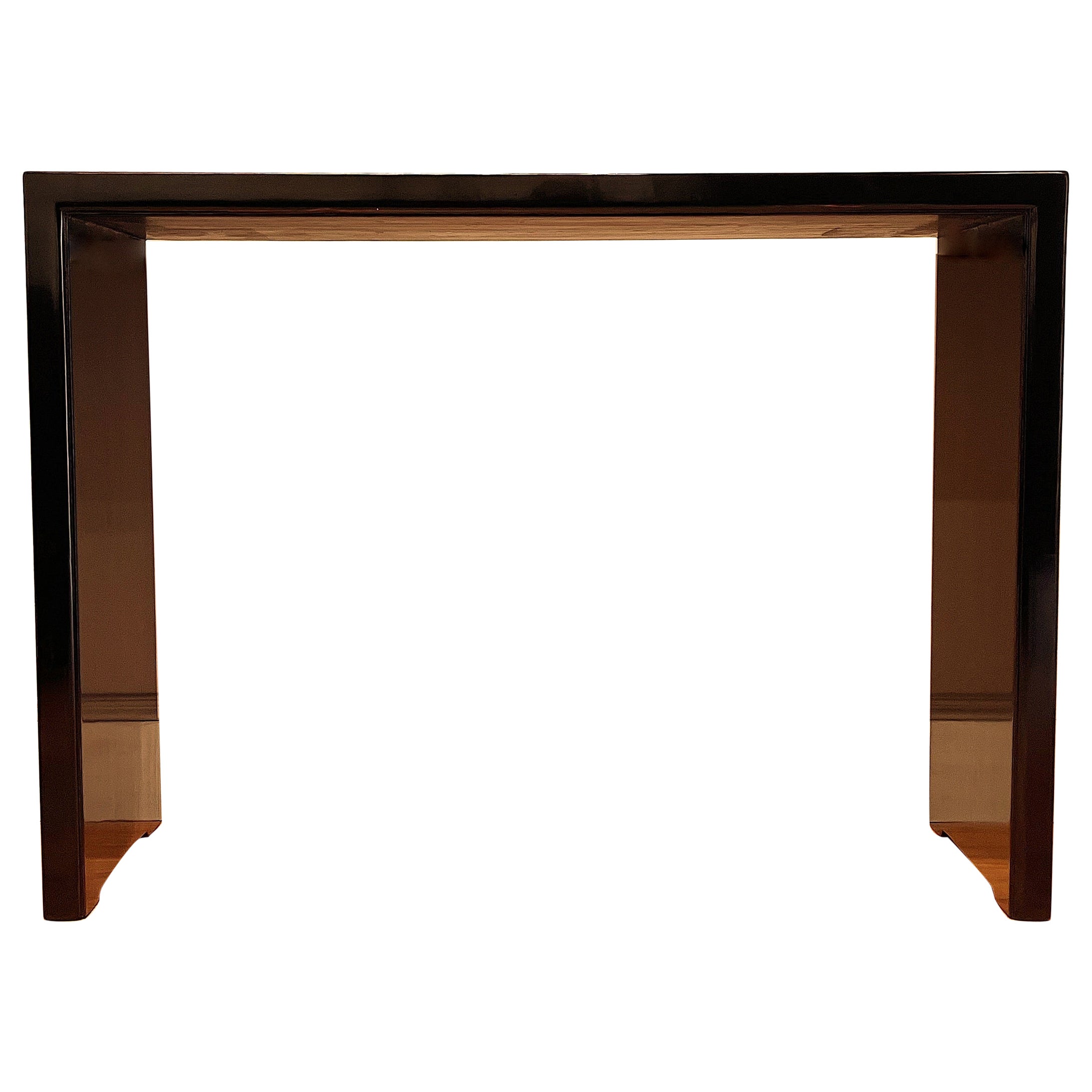Black Lacquer Console Table For Sale