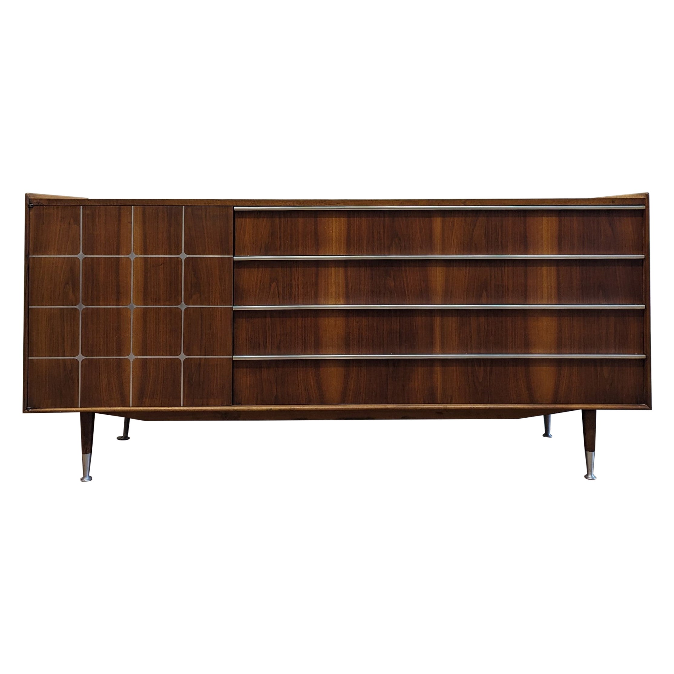 Edmond Spence Mid Century Credenza Sideboard with Inlay.  