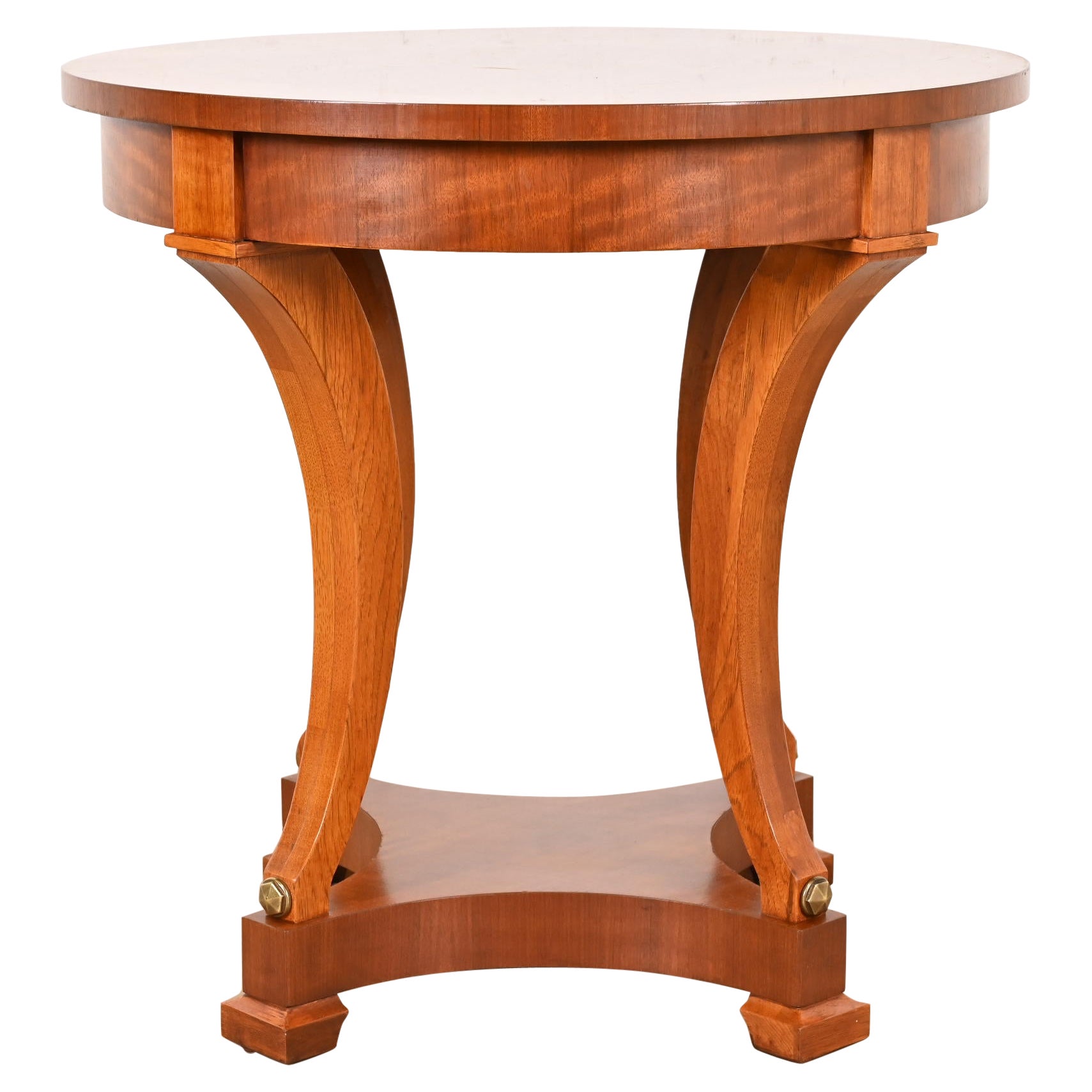 Henredon French Empire Carved Mahogany Tea Table or Center Table For Sale