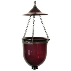 Antique 19th Century Amethyst Glass Bell Jar Lantern