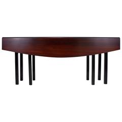 Harvey Probber Style Rosewood Gate Leg Table with Ebonized Base 8