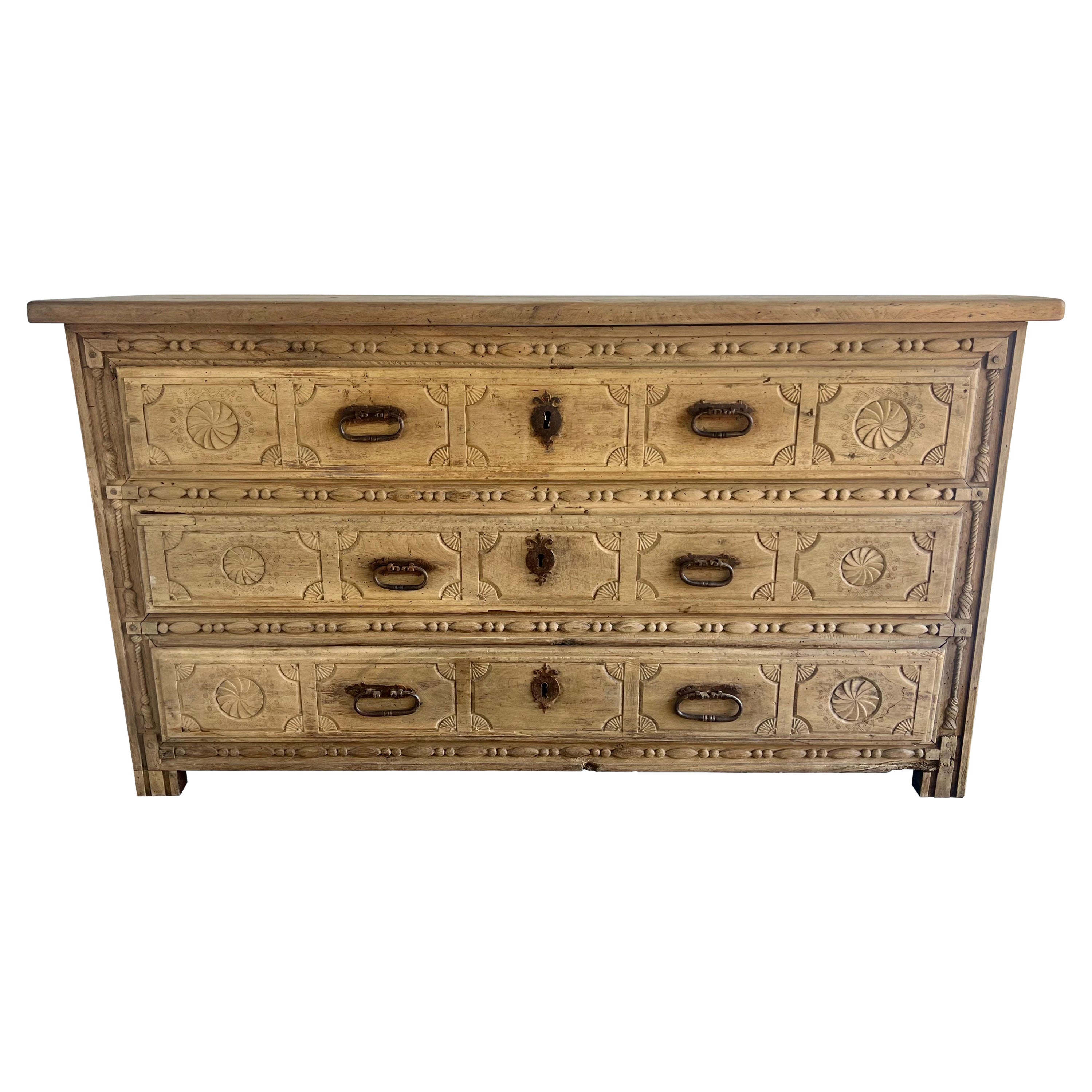 Monumental 18th Century Italian 3-Drawer Commode For Sale