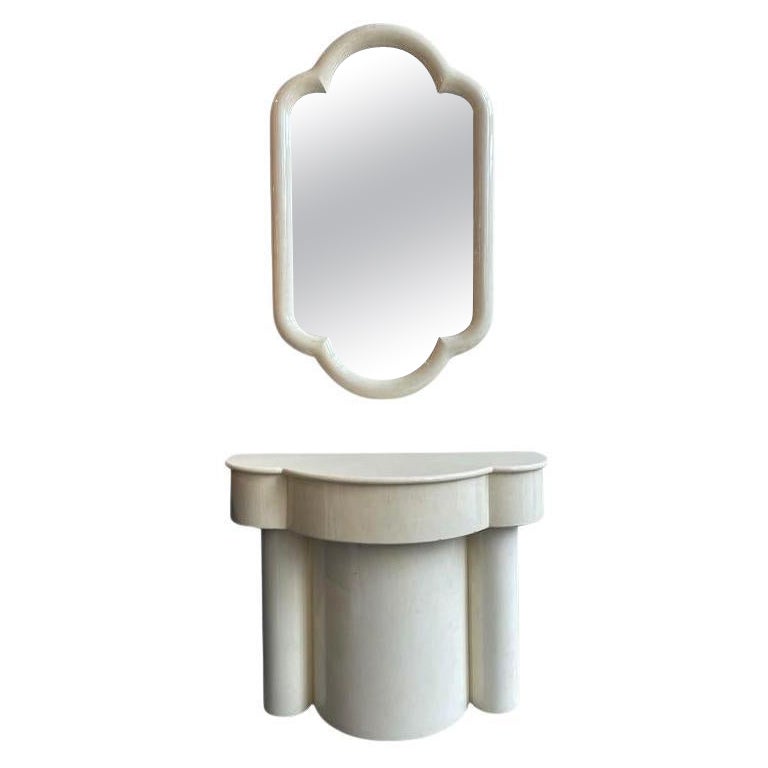 Gampel - Stoll Inc 1970s Mirror and Console For Sale