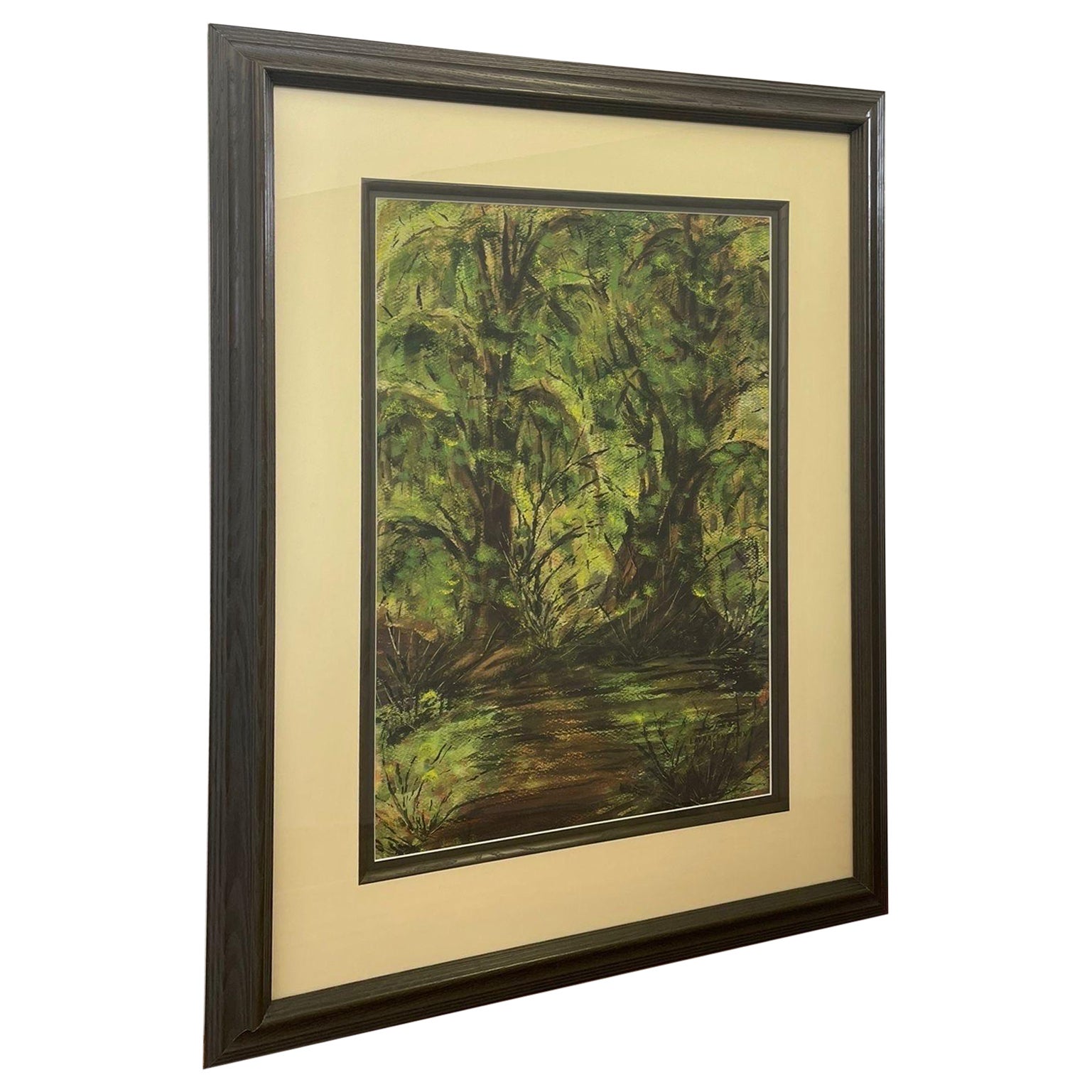 Vintage Original Mixed Media Artwork of the River Rainforest by Laura Emerson For Sale