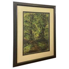 Vintage Original Mixed Media Artwork of the River Rainforest by Laura Emerson