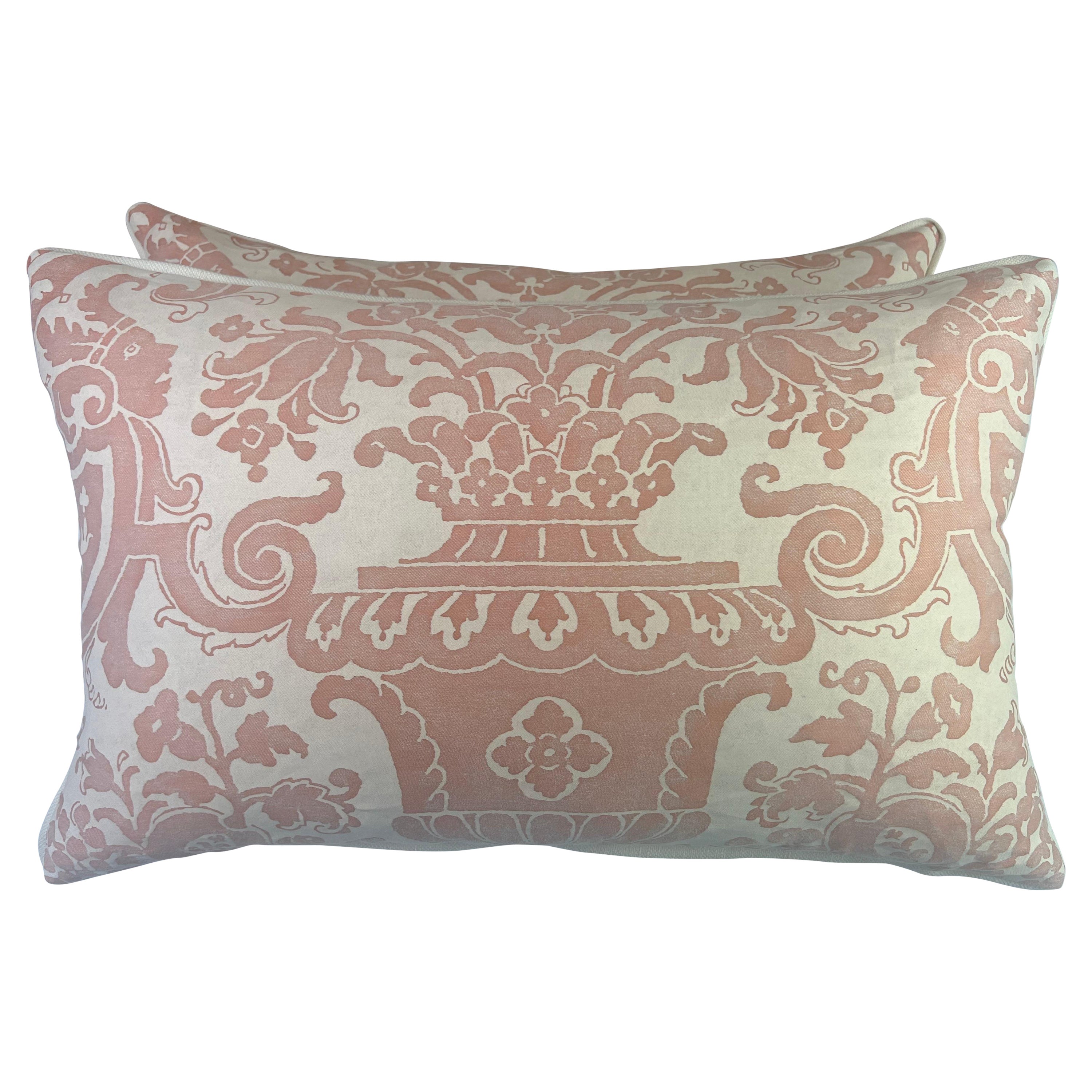 Pair of Carnavalet Patterned Fortuny Pillows For Sale