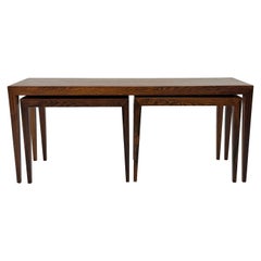 Ensemble de tables gigognes en bois de rose brésilien par Severin Hansen pour les années 1960