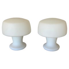 Retro Laurel Mushroom Studio Table Lamps, a Pair