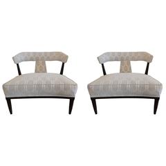Pair of Hollywood Regency Style Slipper Chairs by Billy Haines