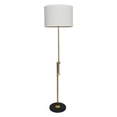 Vintage 1960's Mid-Century Modern Brass & Marble Adjustable Floor Lamp