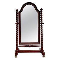 Retro Boho Barley Twist Cheval Floor Mirror