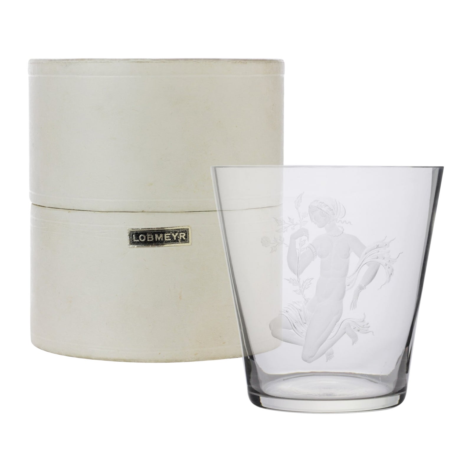 Michael Powolny for Lobmeyr Etched Glass Beaker For Sale