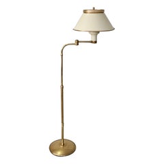 Vintage 1940's Hollywood Regency Dorothy Draper Style Solid Brass Adjustable Floor Lamp