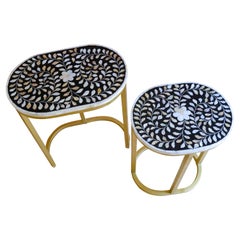 Coil Mother of Pearl Inlay Nesting Tables