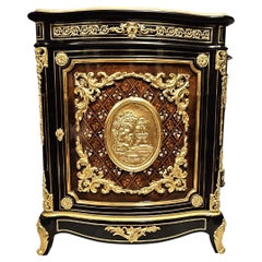 Cabinet français Napoléon III et Boulle en laiton et bronze doré 19ème siècle