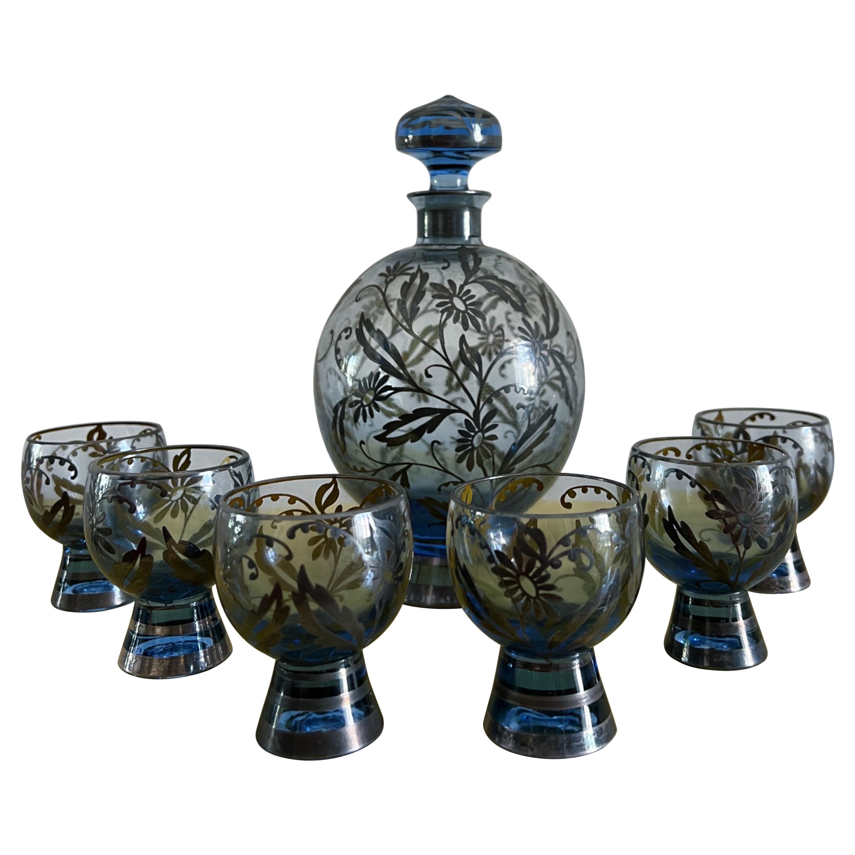 Venetian Art Glass drinking set with bottle, 1920s 