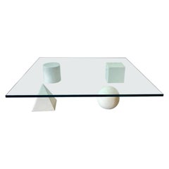 Retro White Carrara Marble Metafora Coffee Table by Lella & Massimo Vignelli 