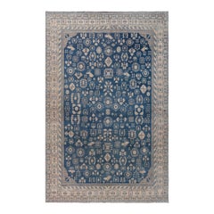 Authentique tapis en laine Yarkand du 19e siècle fait à la main