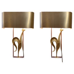 Pareja de candelabros de latón franceses del siglo XX de Maison Charles