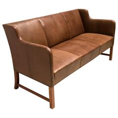 Settee in Dark Nigerian Goatskin by Ole Wanscher