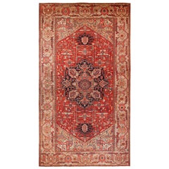 Tappeto rosso oversize antico persiano Heriz Serapi 15'4" x 26'8"