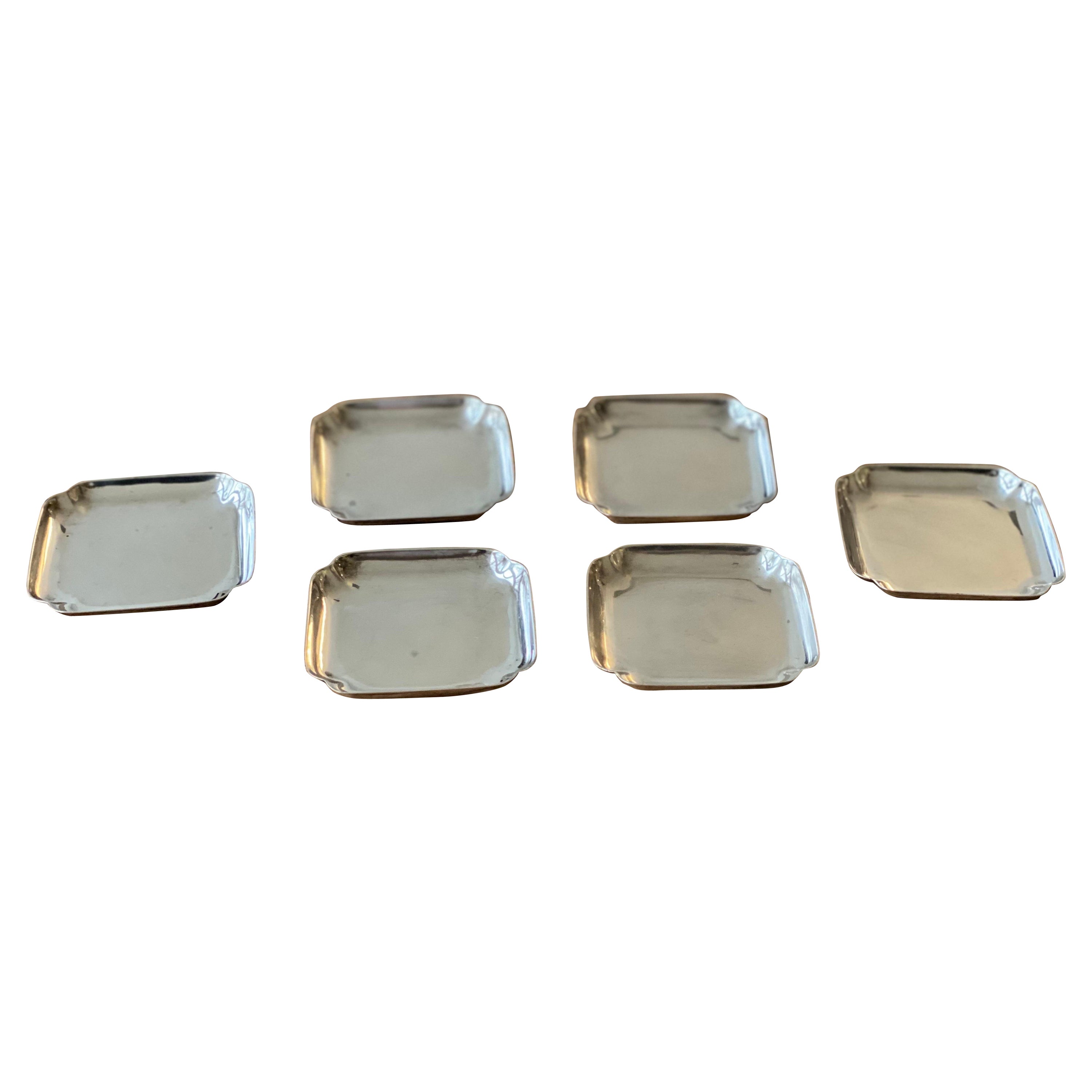 Cartier Sterling Silver Nut/Butter Pat Plates, Marked