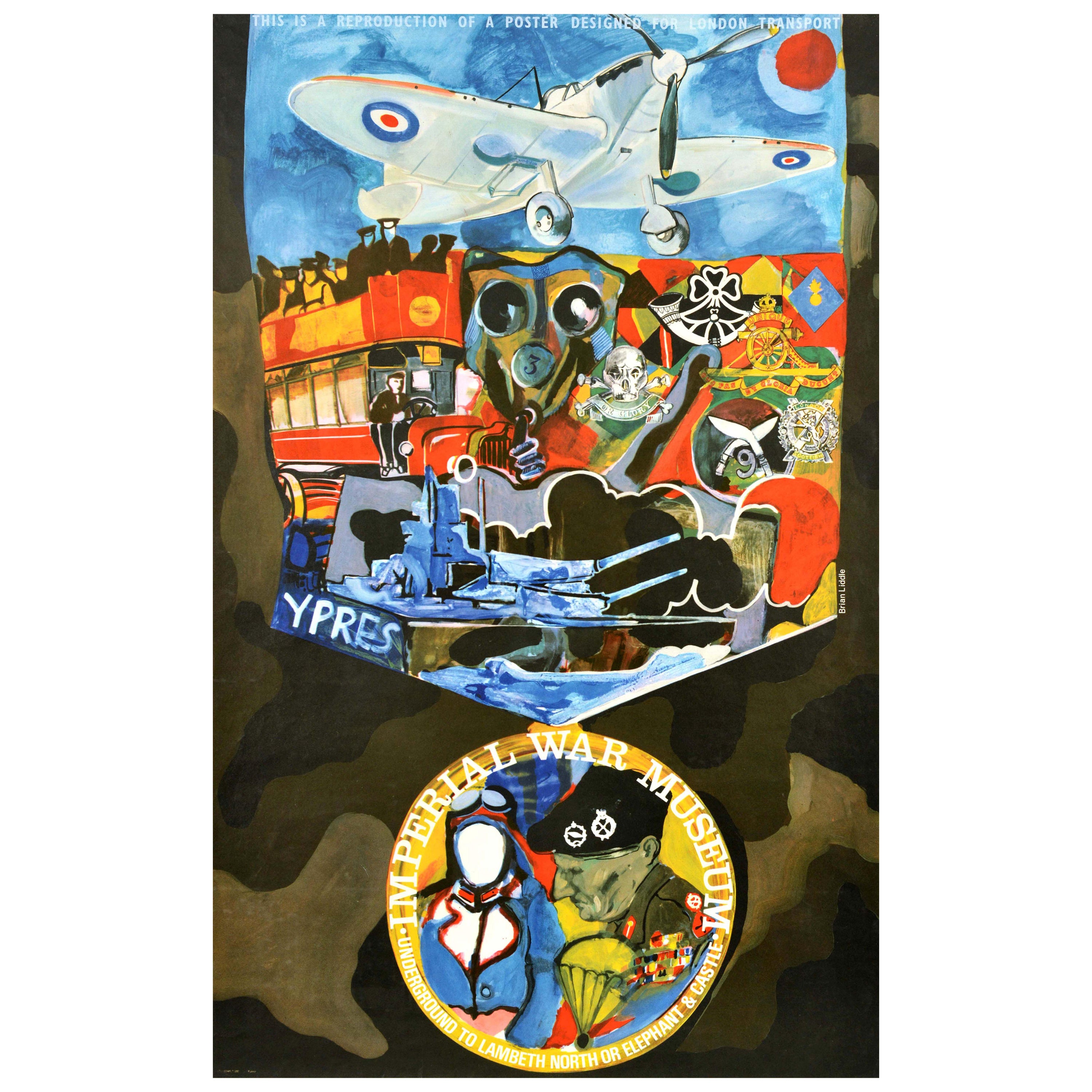 Affiche de reproduction officielle du Musée de la guerre impériale de Londres avec couvercle de transport