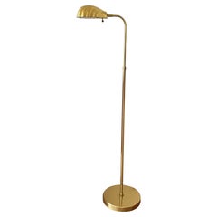 Vintage Brass Clam Shaped Floor Reading Lamp
