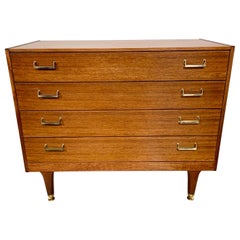 Vintage Mid Modern Century Commode Chest of Drawers Teak Wood