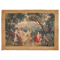 Superbe tapisserie française ancienne du 17ème siècle en laine et soie de 8' x 11'4"