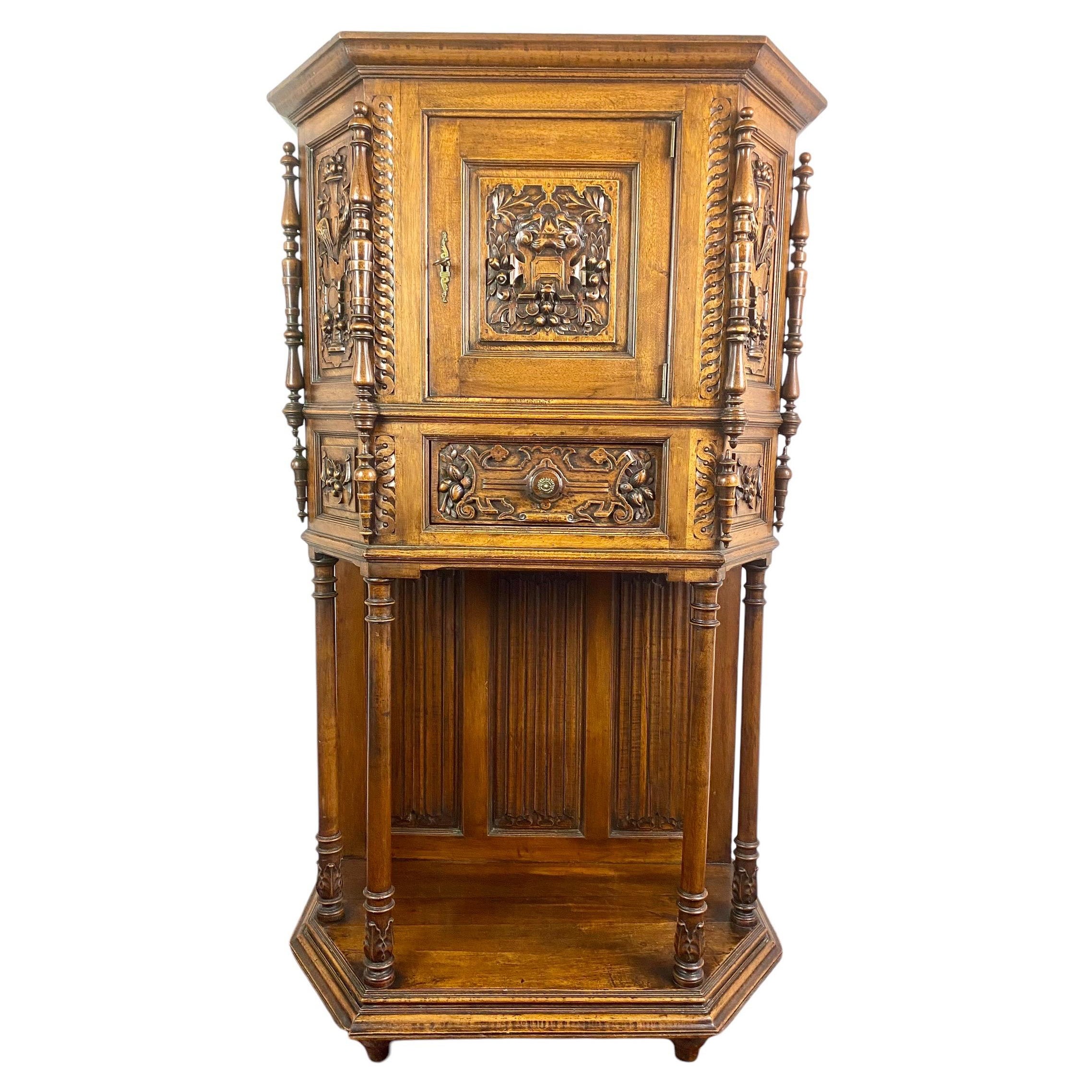 French Buffet / Cabinet / Credenza / Dresser - Gothic Renaissance - France 19th For Sale