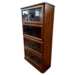 Retro Lawyer's Barrister Bookcase Cabinet Library in Oak Finish