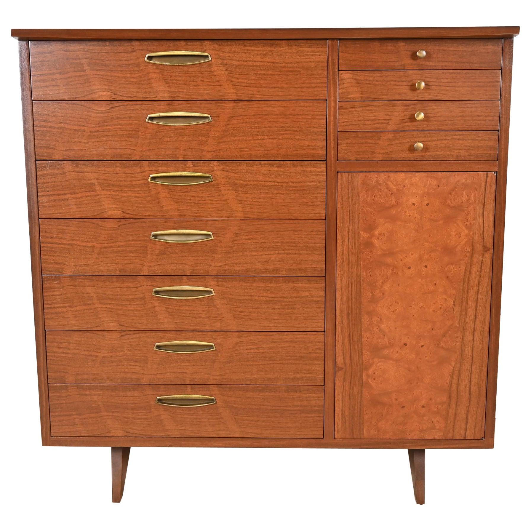 George Nakashima Sculpted Walnut Gentleman's Chest for Widdicomb, Newly Restored For Sale
