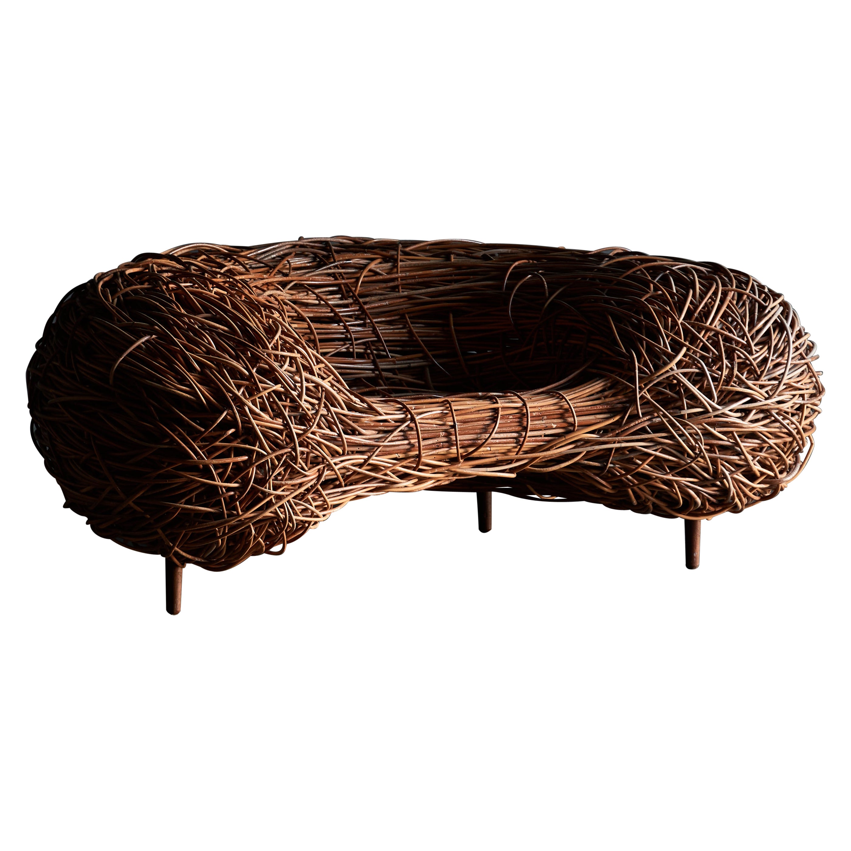 Rattan Easy Chair in the Style of Campana Brothers & Porky Hefer, 2000s