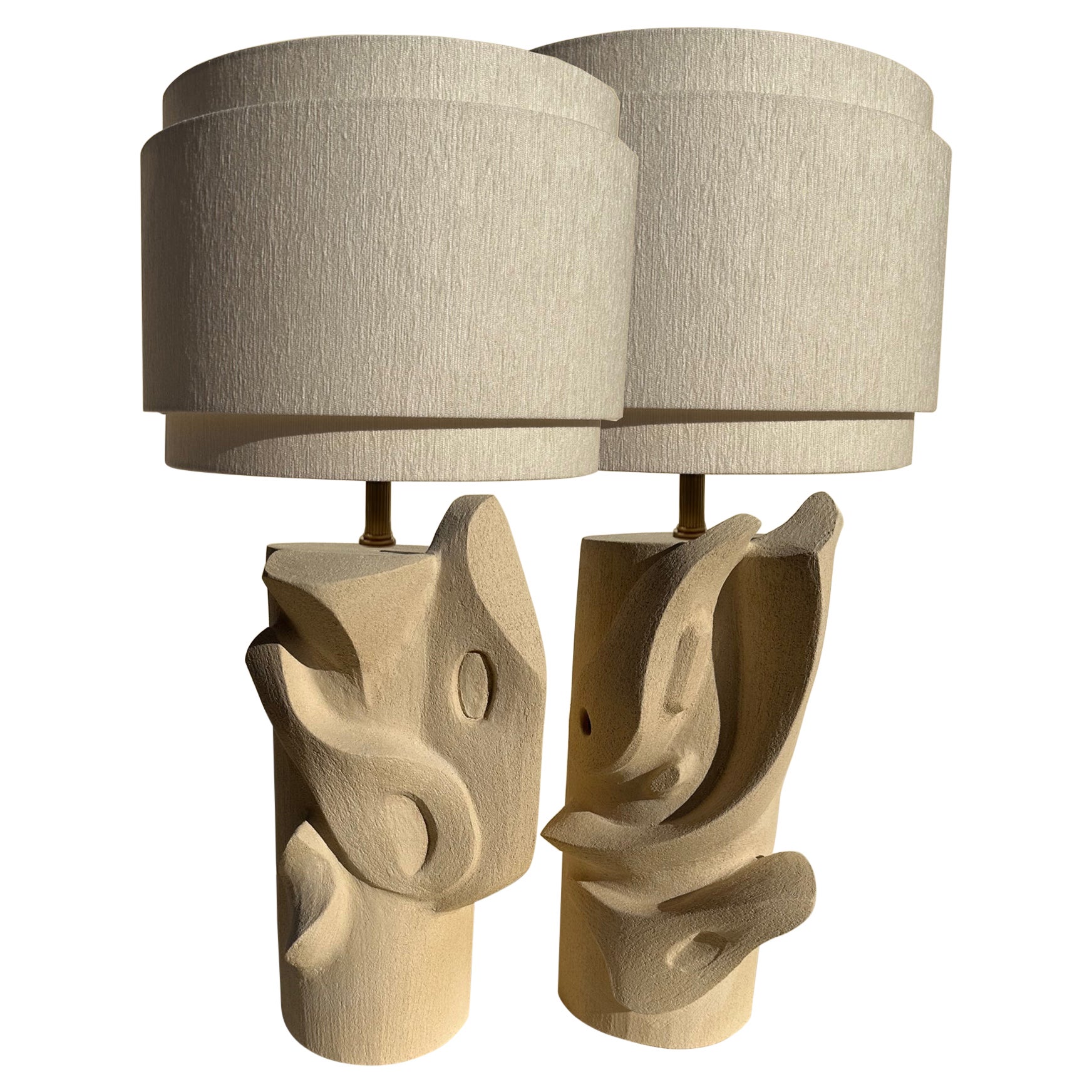 Bas Relief Table Lamp by Olivia Cognet For Sale