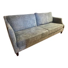 Bernhardt Furniture Transitional Gray Upholstered Nailhead Sofa
