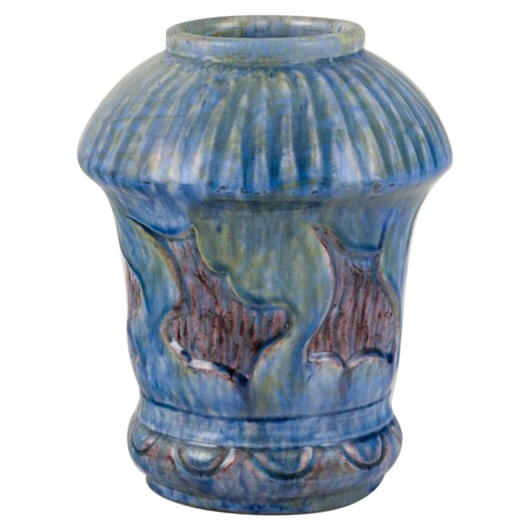 Møller & Bøgely, Denmark. Art Nouveau ceramic vase in the style of Bindesbøll For Sale
