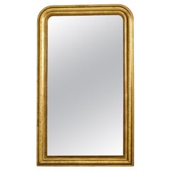 Grand miroir encadré en bois doré de Louis Philippe, C.C. 