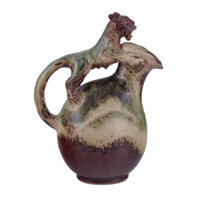 Bode Willumsen for Royal Copenhagen. Ceramic pitcher in sung glaze. 1930s/40s For Sale