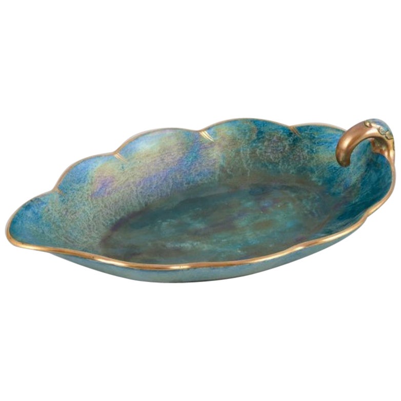 Josef Ekberg for Gustavsberg, Sweden. Leaf-shaped ceramic bowl. For Sale