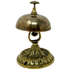 Used English Victorian Brass Desk Bell, Circa 1880's.