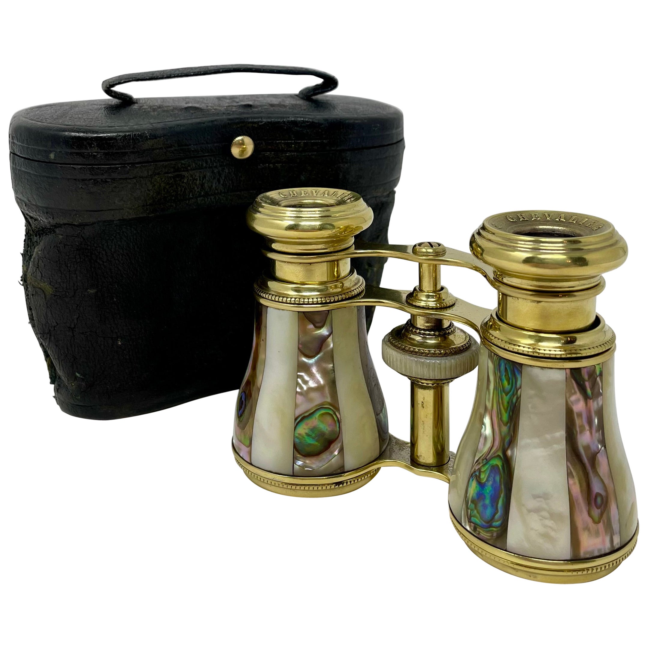 Antique French Parisian Mother-of-Pearl & Abalone Opera Glasses, Circa 1890. For Sale