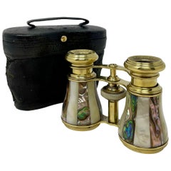 Antique French Parisian Mother-of-Pearl & Abalone Opera Glasses, Circa 1890.