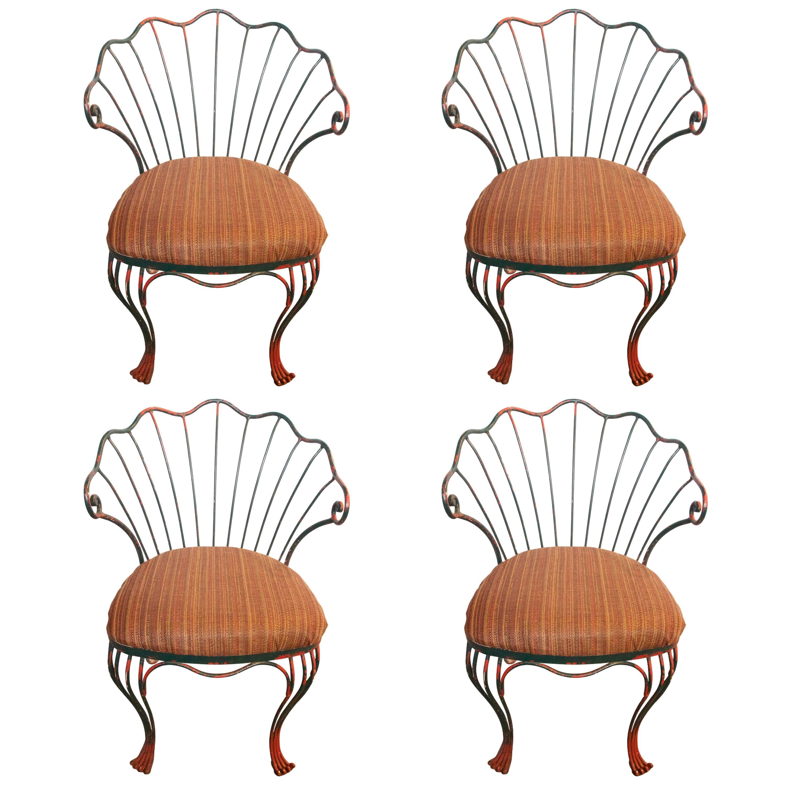 Set of Four Hollywood Regency Garden Chairs