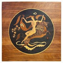 „ Europa und der Stier“, Art-Déco-Meisterwerk mit Intarsien aus Holz von Szoeke, 1939