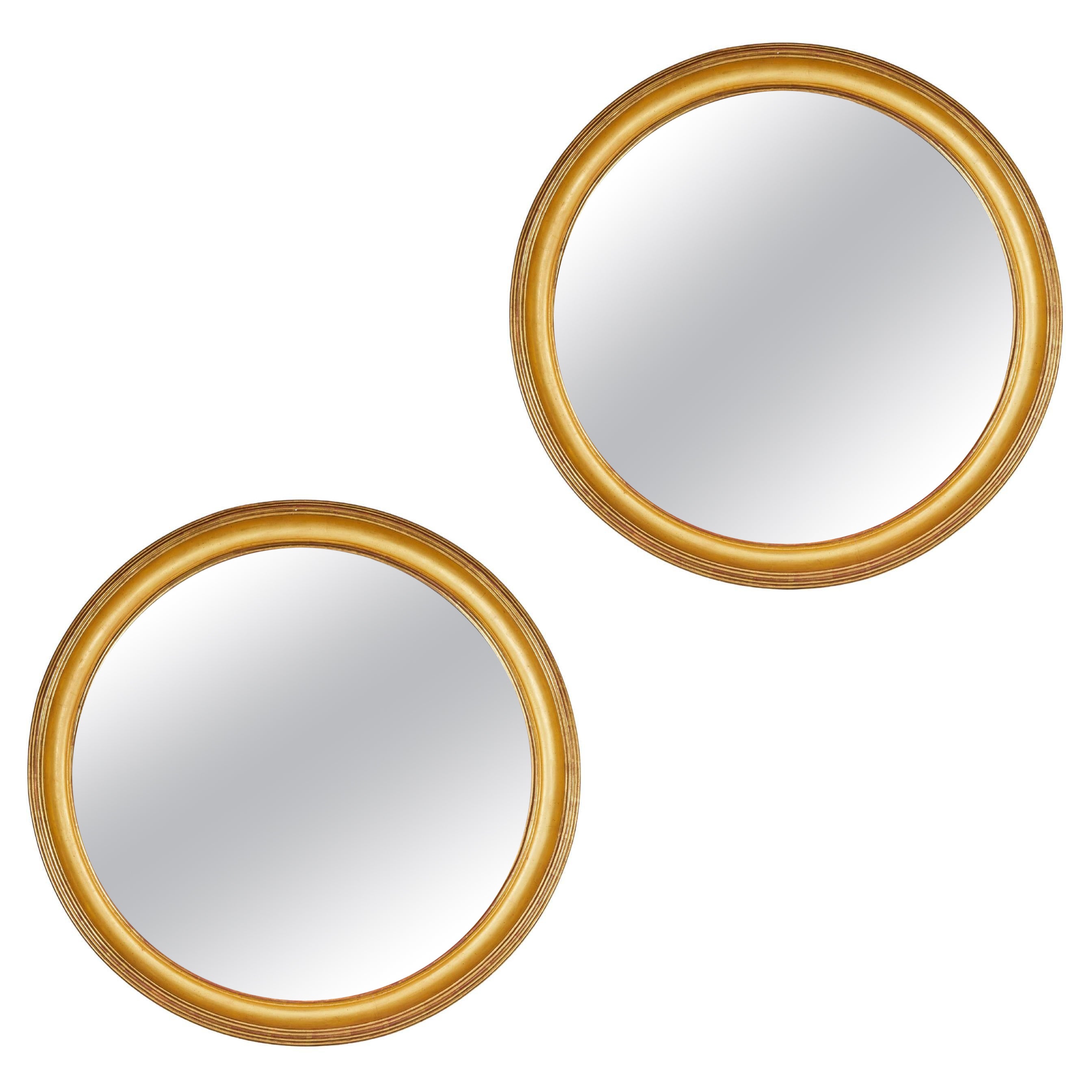 Gilded Round Mirrors   Sold Separately For Sale