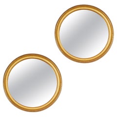 Vintage Gilded Round Mirrors   Sold Separately