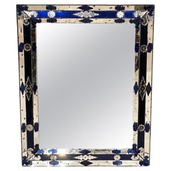 Antique Venetian Cobalt Blue Mirror