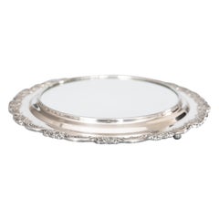 Retro Silver Plate Mirror Plateau Tray, circa 1950